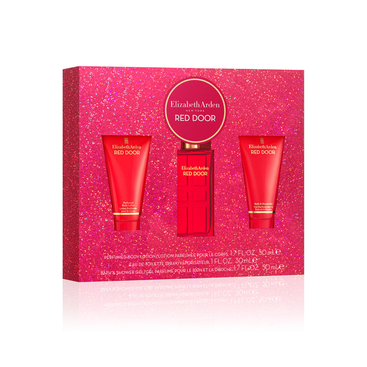 Coffret Trio Red Door Eau de Toilette 30 ml, Gel Douche Parfumé, Lotion Parfumée Corps