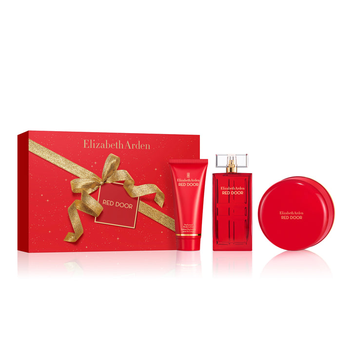 Coffret Trio Red Door Eau de Toilette 100 ml, Lotion et Poudre Parfumées pour le Corps