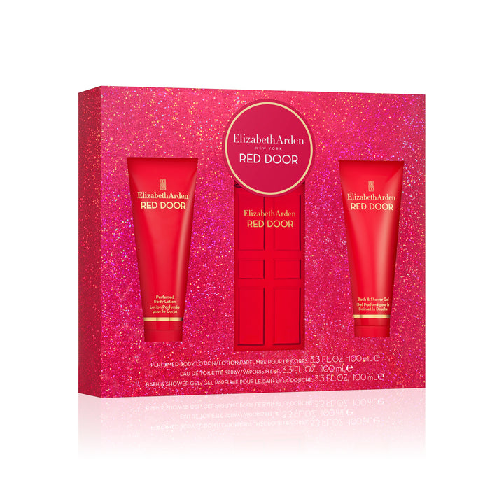 Coffret Trio Red Door Eau de Toilette 100 ml, Lotion & Gel Douche Parfumés Corps