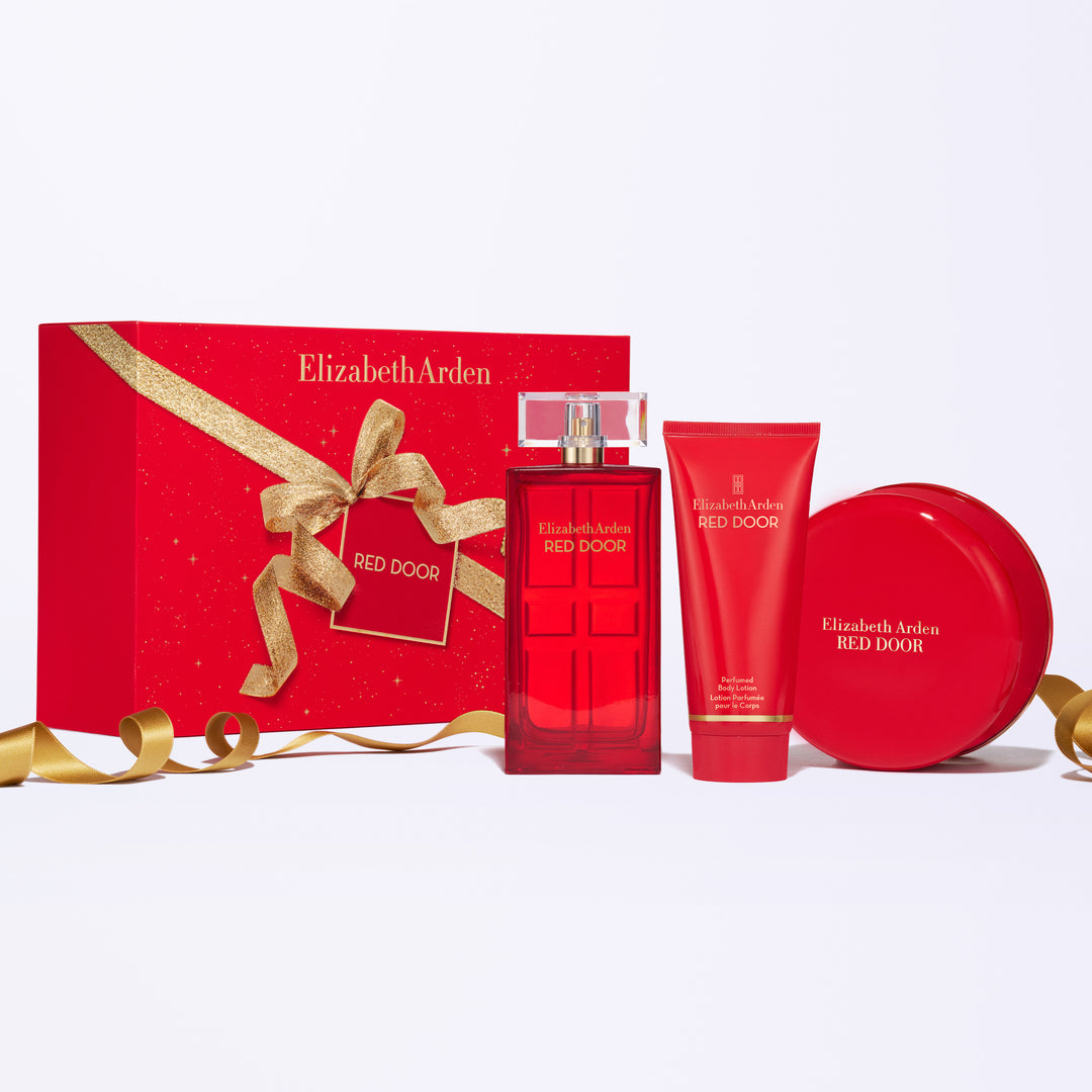 Coffret Trio Red Door Eau de Toilette 100 ml, Lotion et Poudre Parfumées pour le Corps