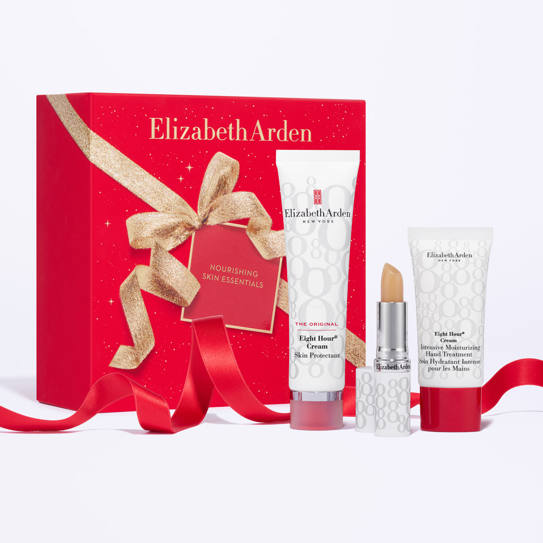 Coffret Eight Hour® Cream Essentiels Nourrissants, Baume Réparateur L'Original, Baume à Lèvres SPF15, Crème Mains Hydratation Intense