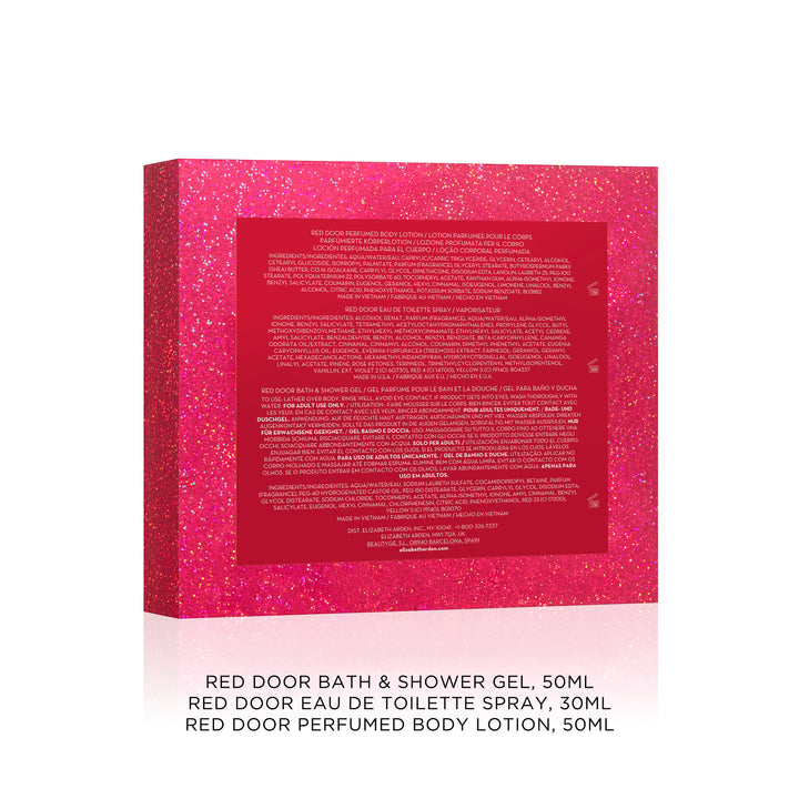 Coffret Trio Red Door Eau de Toilette 30 ml, Gel Douche Parfumé, Lotion Parfumée Corps