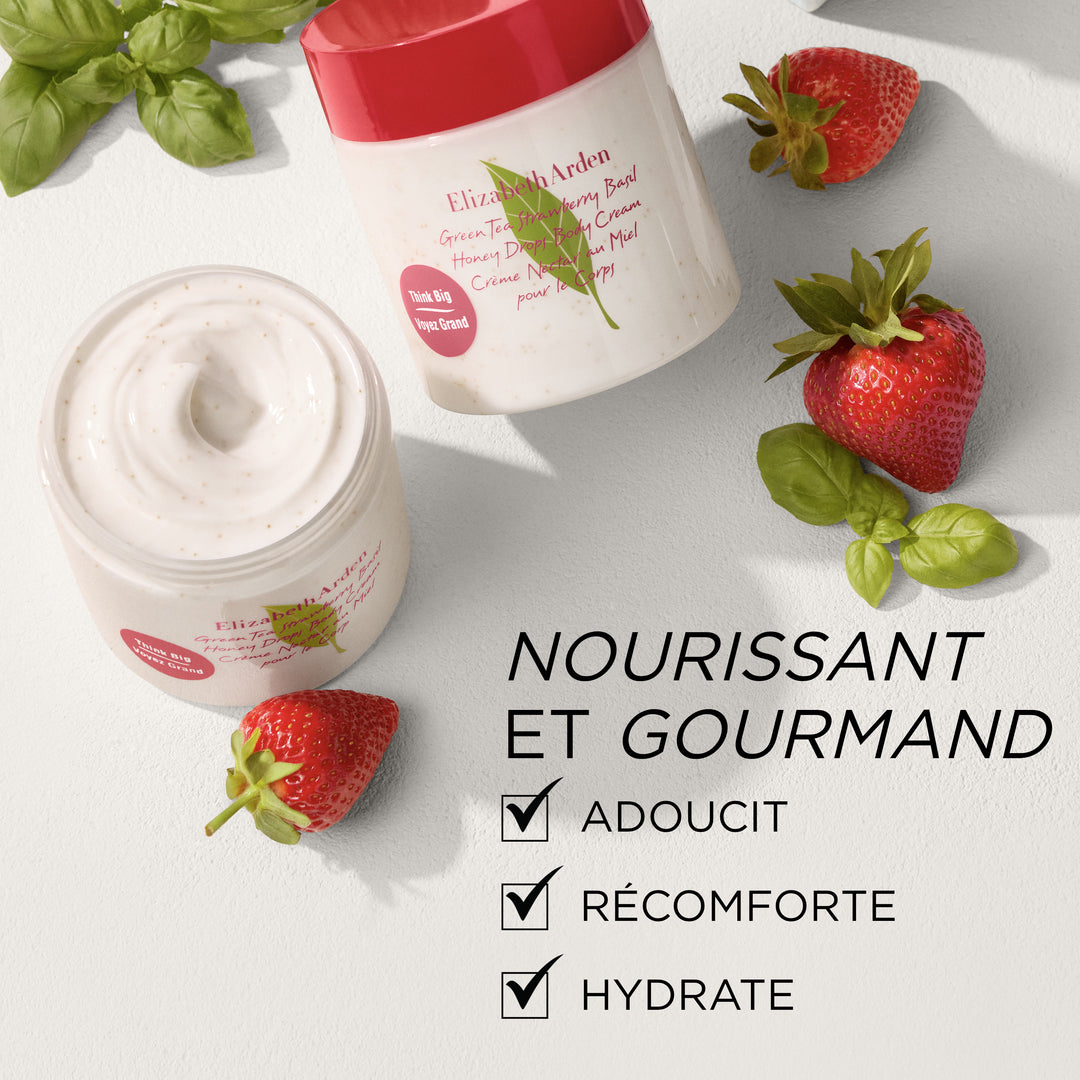 Green Tea Crème Strawberry Basil pour le corps