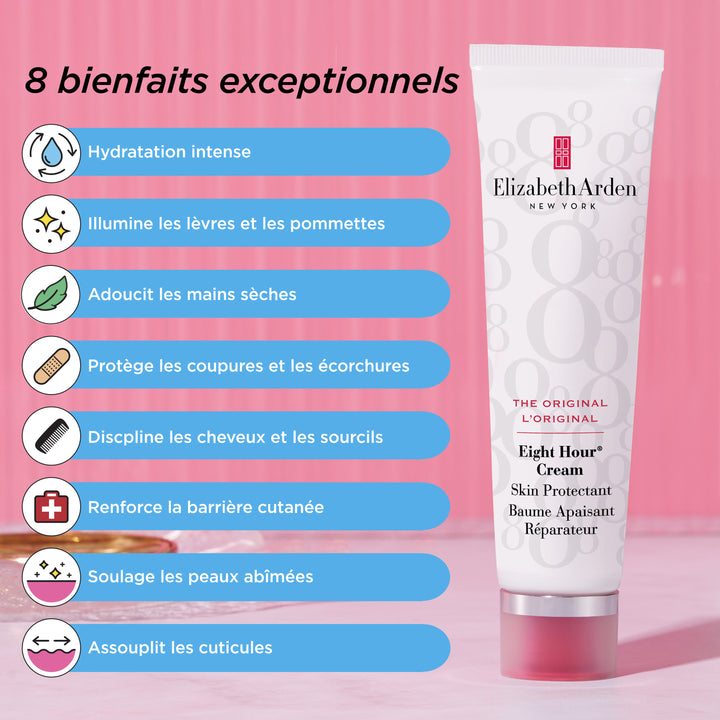 Coffret Eight Hour® Cream Essentiels Nourrissants, Baume Réparateur L'Original, Baume à Lèvres SPF15, Crème Mains Hydratation Intense