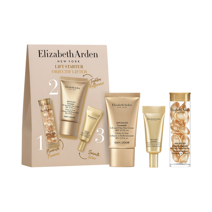 Coffret Trio Voyage Advanced Ceramide capsules, crème yeux et crème jour SPF 15