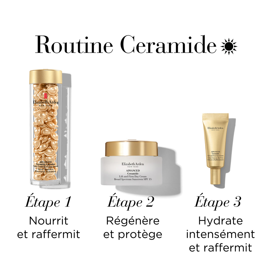 Coffret Trio Liftant Advanced Ceramide, 90 Capsules, Crème de Jour SPF 15 Liftante et Raffermissante