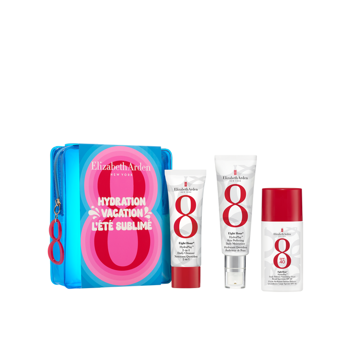 Coffret Eight Hour® Hydration Vacation, Crème Hydratante Visage Skin Perfecting, Nettoyant Visage 2-en-1, Daily Defense Fluid SPF 40