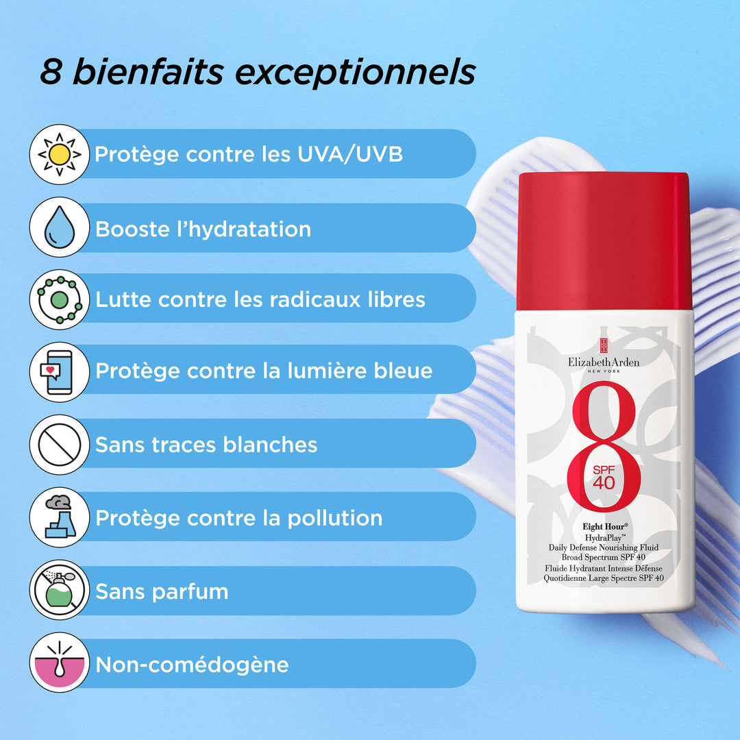 Eight Hour® HydraPlay™ Fluide Hydratant Intense Défense Quotidienne Large Spectre SPF 40