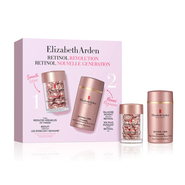 Coffret Duo Retinol Nouvelle Génération, Retinol + HPR Ceramide Aqua-Crème Régénérante & Capsules
