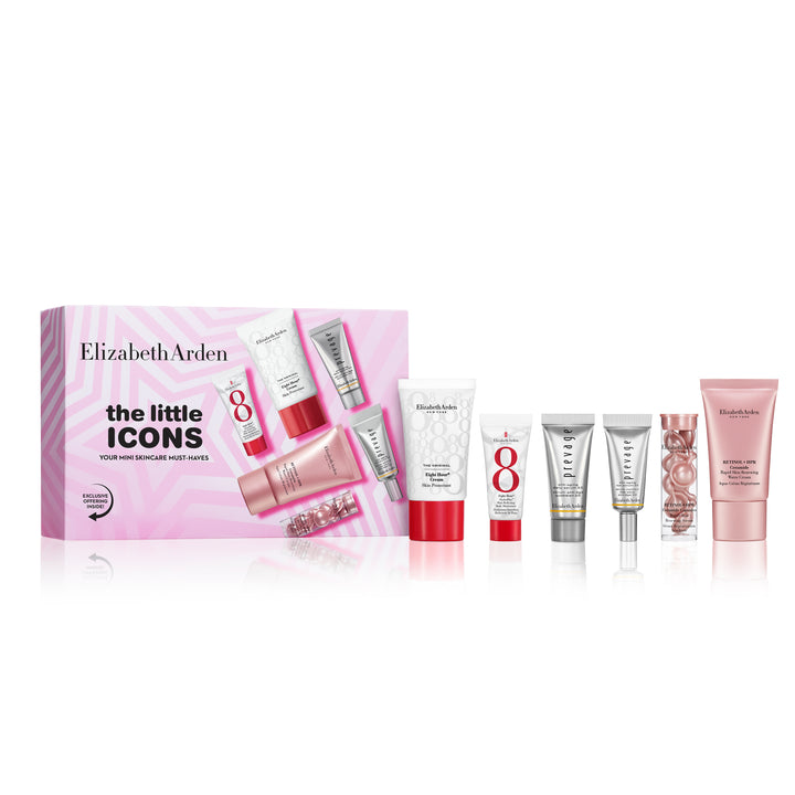 Coffret The Little Icons, Sérum Yeux et Visage PREVAGE, Capsules et Aqua-Crème au Rétinol + HPR, Baume et Crème Hydratante Eight Hour